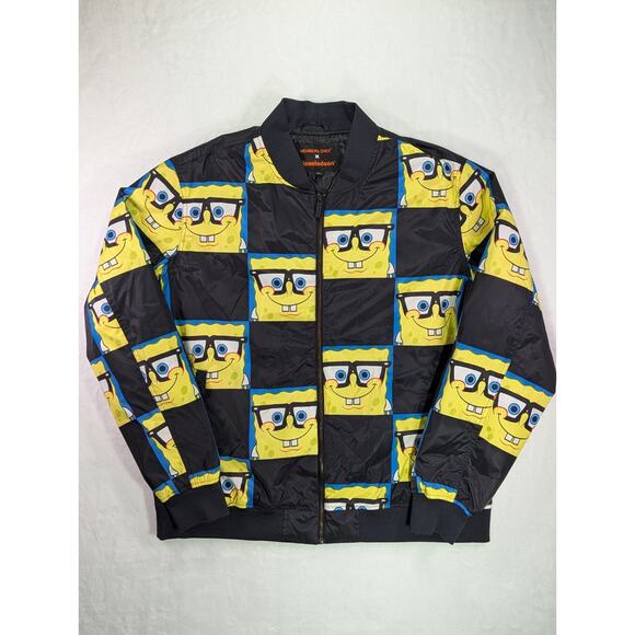 Spongebob Quilted Bomber Jacket XXL By Members Only & Nickelodeon - Picture 1 of 13